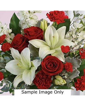 Designer's Choice Red Roses Cream & White colors Flower Arrangement